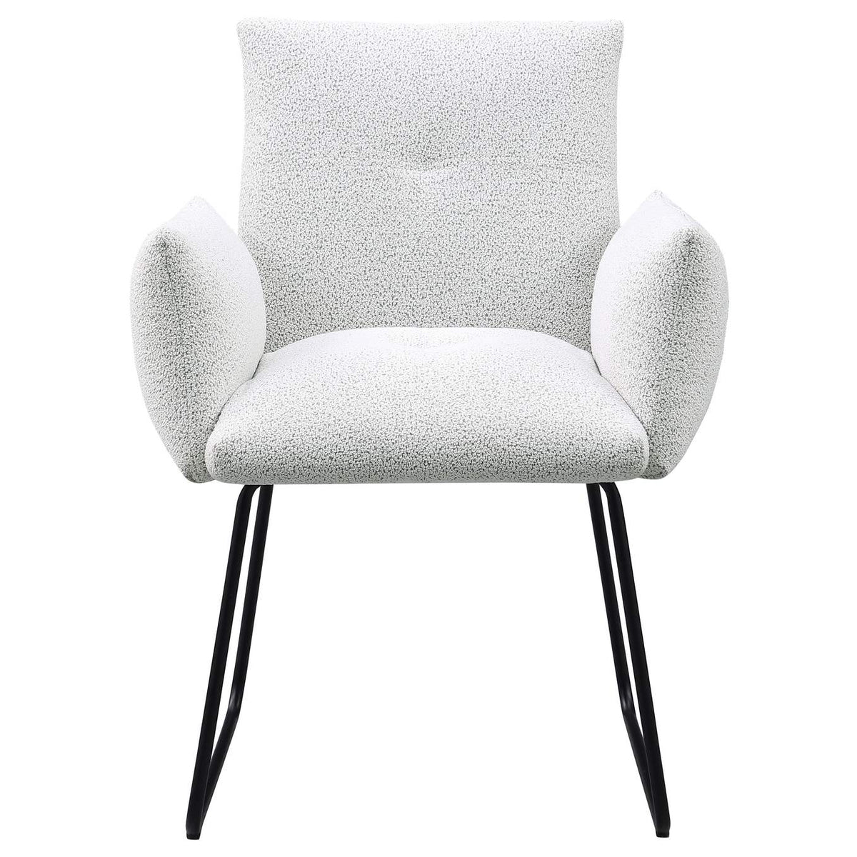 108492 Ackland Upholstered Dining Arm Chair Light Grey (Set of 2)