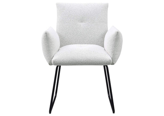 108492 Ackland Upholstered Dining Arm Chair Light Grey (Set of 2)