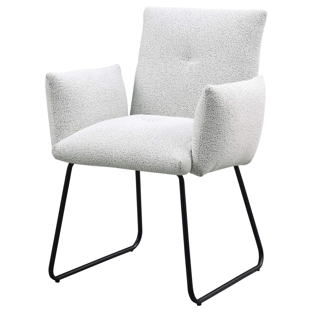 108492 Ackland Upholstered Dining Arm Chair Light Grey (Set of 2)