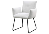 108492 Ackland Upholstered Dining Arm Chair Light Grey (Set of 2)