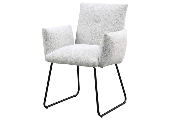 108492 Ackland Upholstered Dining Arm Chair Light Grey (Set of 2)