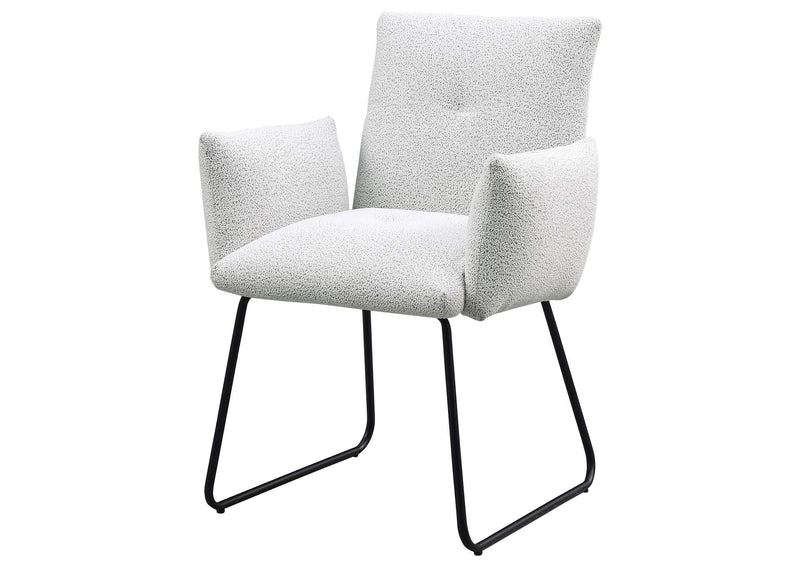 108492 Ackland Upholstered Dining Arm Chair Light Grey (Set of 2)