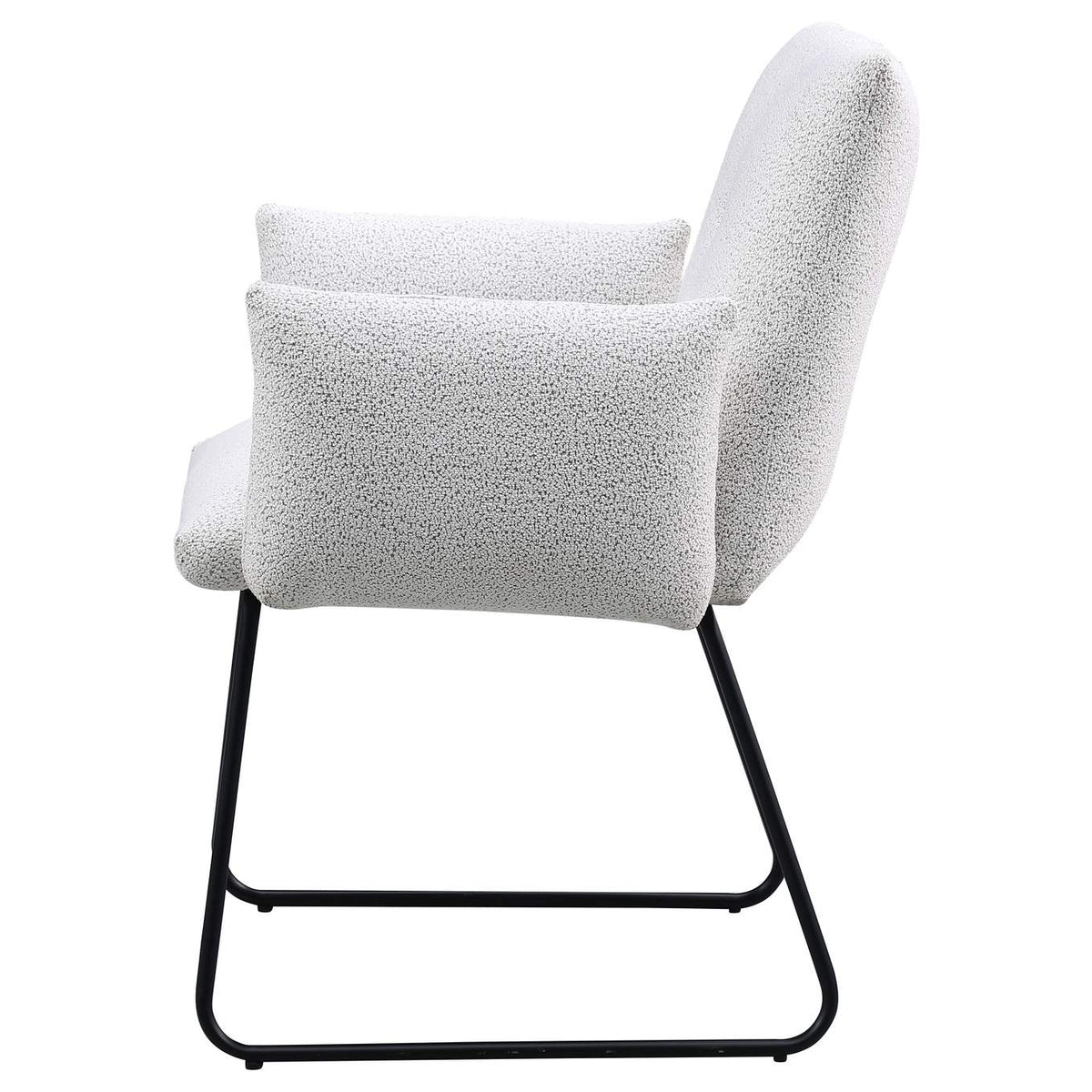 108492 Ackland Upholstered Dining Arm Chair Light Grey (Set of 2)