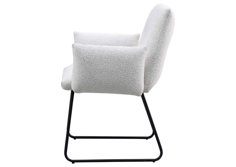 108492 Ackland Upholstered Dining Arm Chair Light Grey (Set of 2)