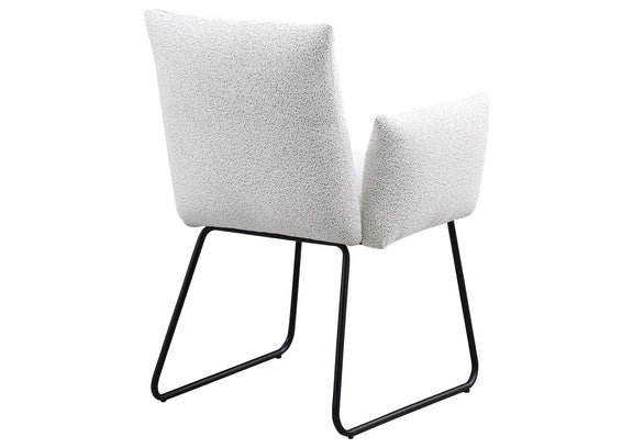 108492 Ackland Upholstered Dining Arm Chair Light Grey (Set of 2)