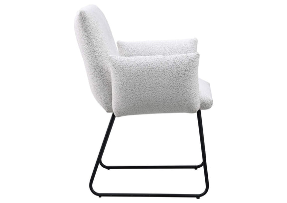 108492 Ackland Upholstered Dining Arm Chair Light Grey (Set of 2)