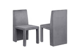 108512 Tordera Velvet Upholstered Dining Side Chair Grey (Set of 2)