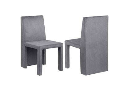 108512 Tordera Velvet Upholstered Dining Side Chair Grey (Set of 2)