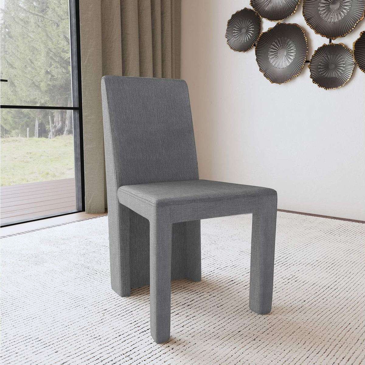 108512 Tordera Velvet Upholstered Dining Side Chair Grey (Set of 2)