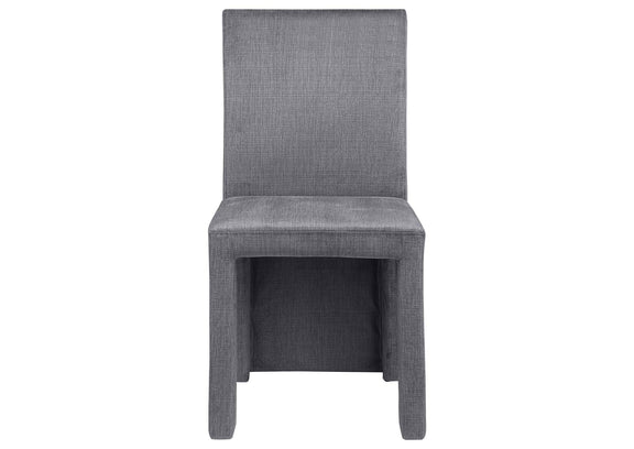 108512 Tordera Velvet Upholstered Dining Side Chair Grey (Set of 2)