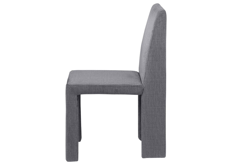 108512 Tordera Velvet Upholstered Dining Side Chair Grey (Set of 2)