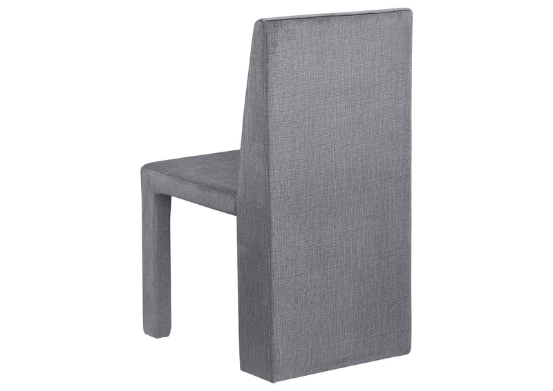 108512 Tordera Velvet Upholstered Dining Side Chair Grey (Set of 2)