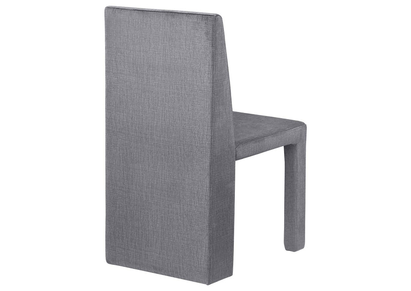 108512 Tordera Velvet Upholstered Dining Side Chair Grey (Set of 2)