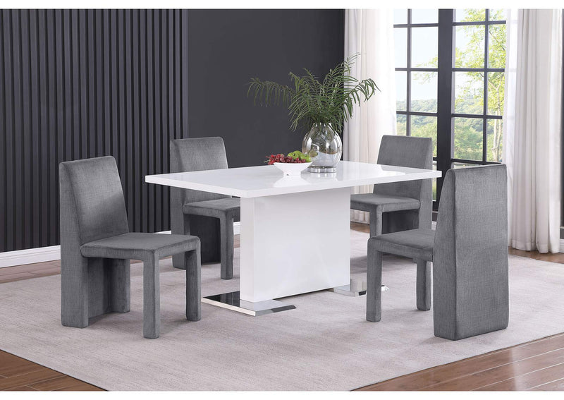 108512 Tordera Velvet Upholstered Dining Side Chair Grey (Set of 2)
