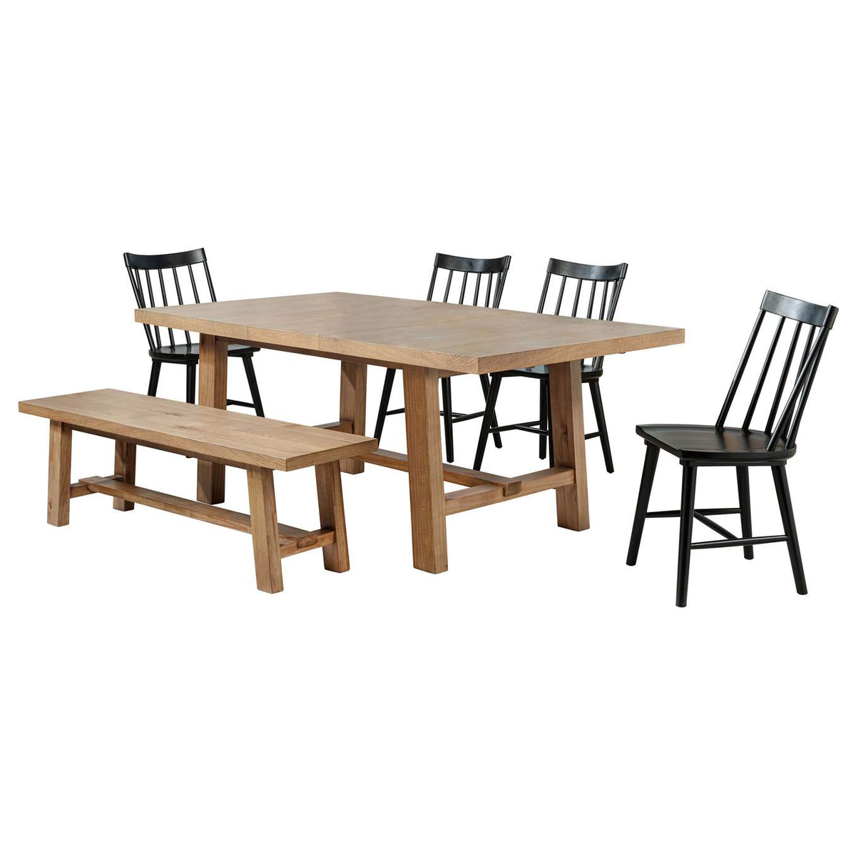 108540-S6B Middleton 6-piece Extension Leaf Dining Set Brown and Black