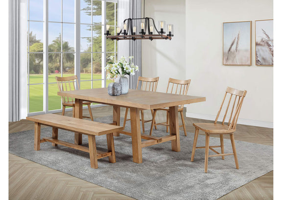 108540-S6N Middleton 6-piece Extension Leaf Dining Set Natural Brown