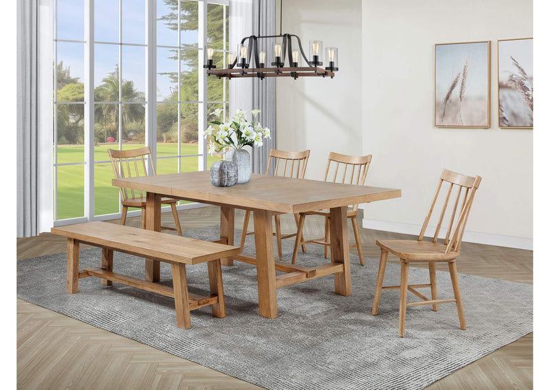 108540-S6N Middleton 6-piece Extension Leaf Dining Set Natural Brown