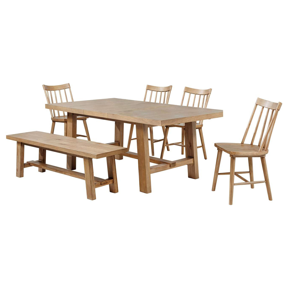 108540-S6N Middleton 6-piece Extension Leaf Dining Set Natural Brown
