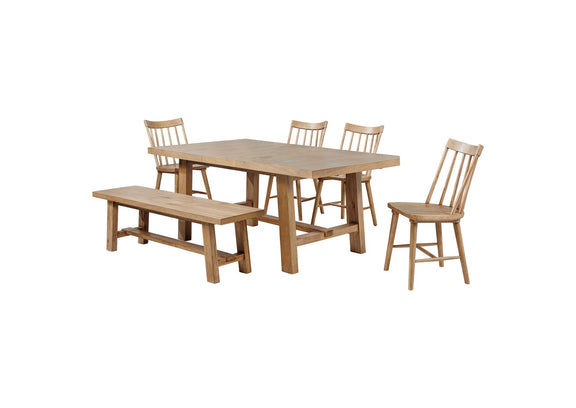 108540-S6N Middleton 6-piece Extension Leaf Dining Set Natural Brown