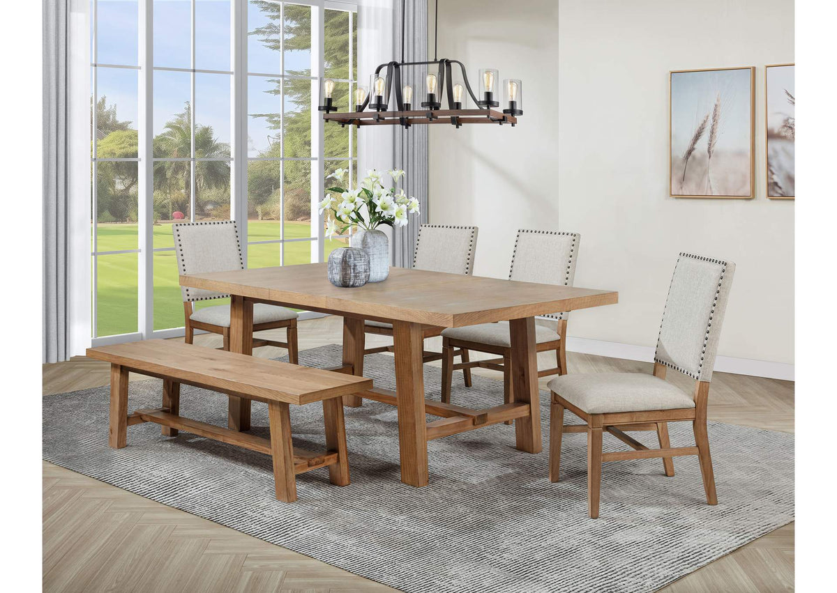 108540-S6 Middleton 6-piece Extension Leaf Dining Set Brown and Beige