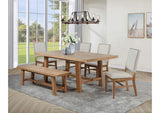 108540-S6 Middleton 6-piece Extension Leaf Dining Set Brown and Beige