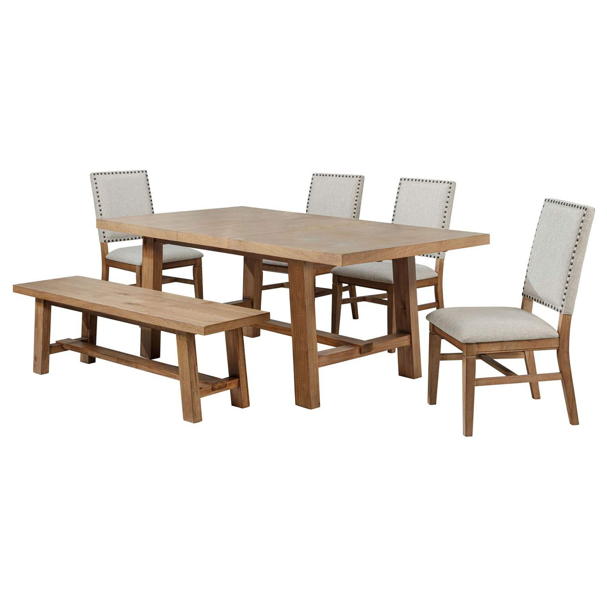 108540-S6 Middleton 6-piece Extension Leaf Dining Set Brown and Beige