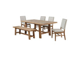 108540-S6 Middleton 6-piece Extension Leaf Dining Set Brown and Beige