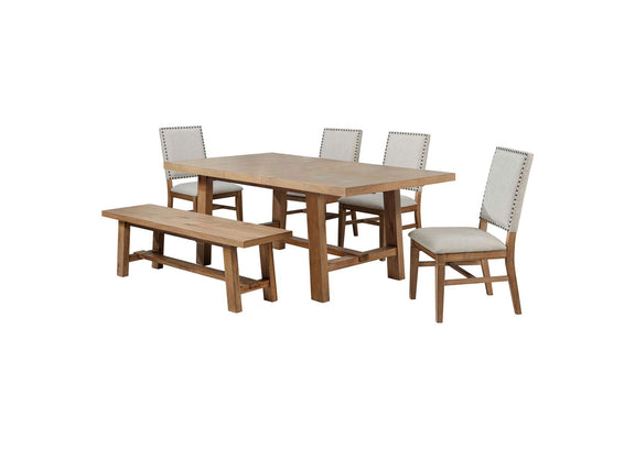 108540-S6 Middleton 6-piece Extension Leaf Dining Set Brown and Beige