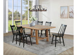 108540-S7B Middleton 7-piece Extension Leaf Dining Set Brown and Black
