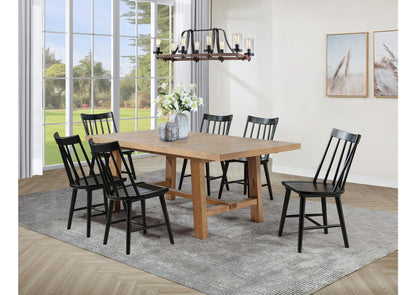108540-S7B Middleton 7-piece Extension Leaf Dining Set Brown and Black