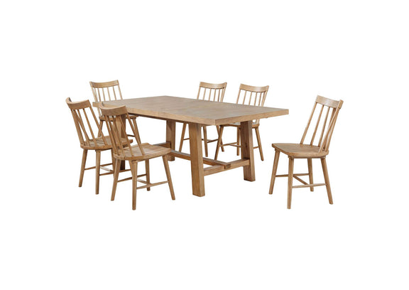 108540-S7N Middleton 7-piece Extension Leaf Dining Set Natural Brown