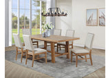 108540-S7 Middleton 7-piece Extension Leaf Dining Set Brown and Beige
