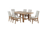 108540-S7 Middleton 7-piece Extension Leaf Dining Set Brown and Beige