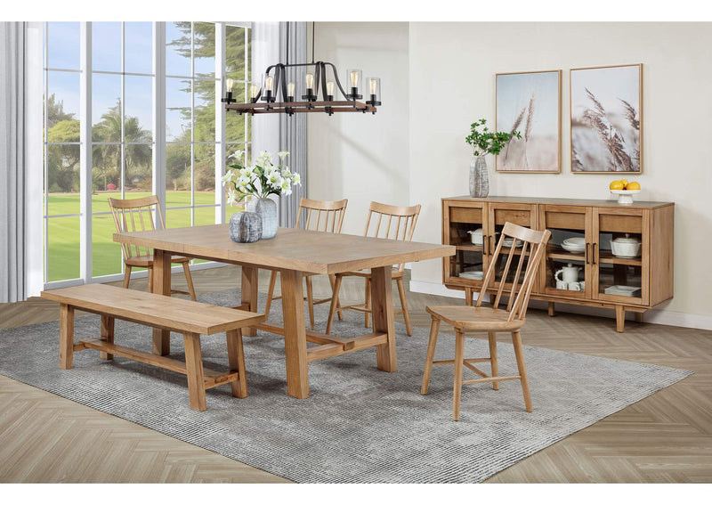 108540 Middleton 76-inch Extension Leaf Dining Table Natural Brown