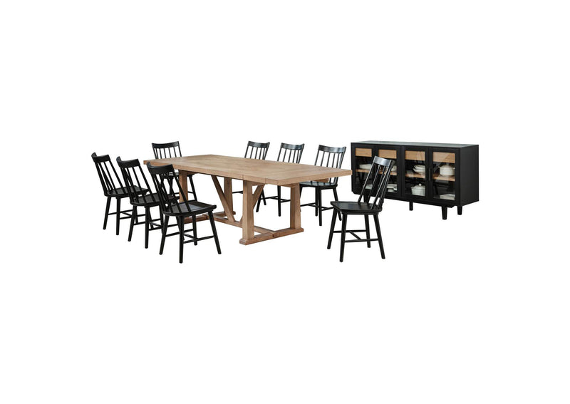 108541-S10B Middleton 10-piece Extension Leaf Dining Set Natural Brown and Black