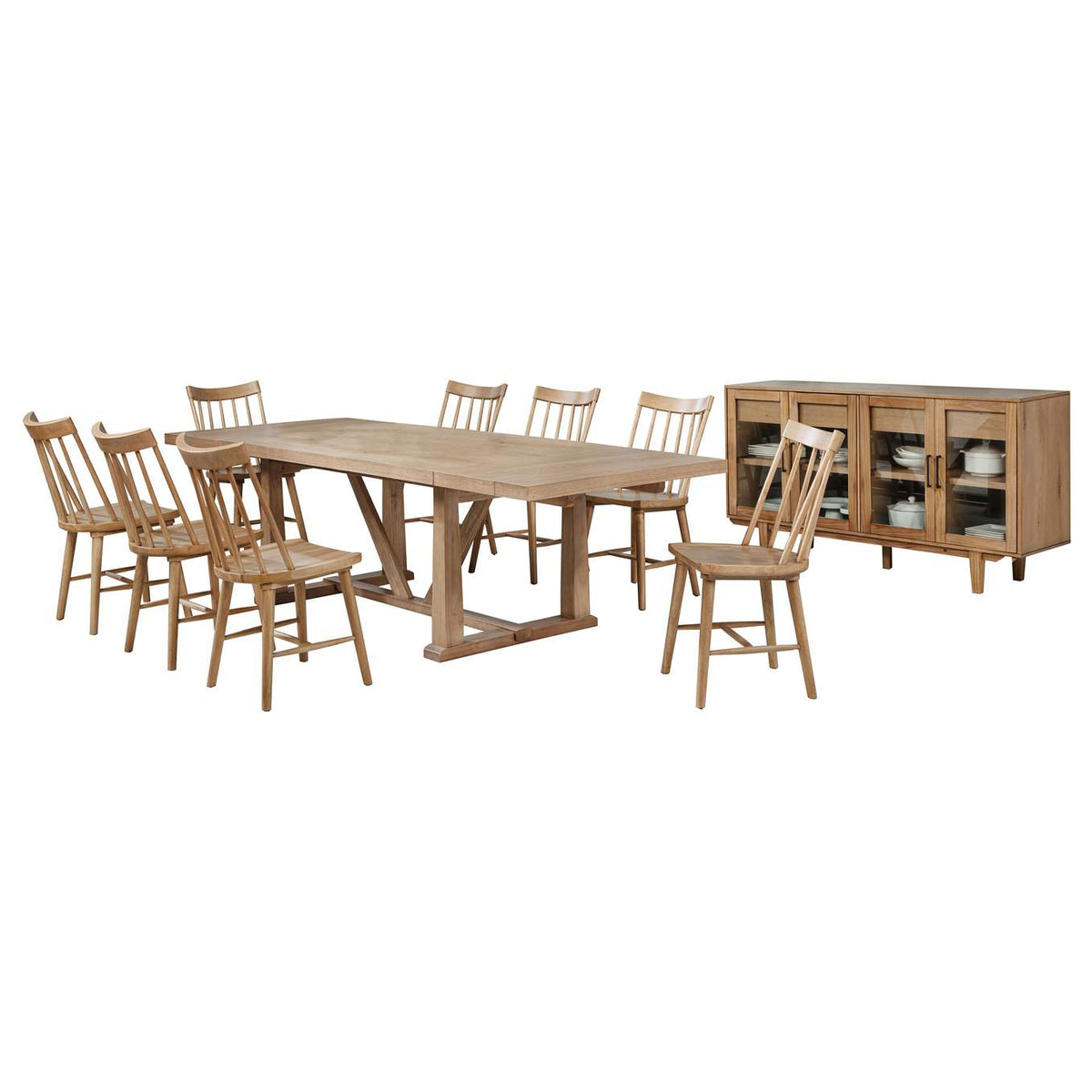 108541-S10N Middleton 10-piece Extension Leaf Dining Set Natural Brown