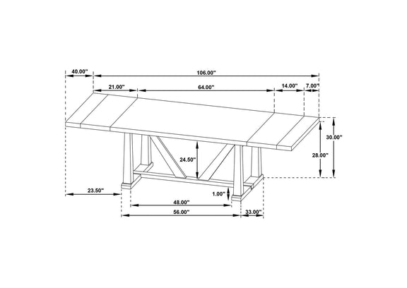 108541-S10N Middleton 10-piece Extension Leaf Dining Set Natural Brown