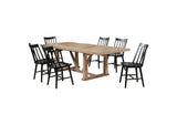 108541-S7B Middleton 7-piece Extension Leaf Dining Set Brown and Black