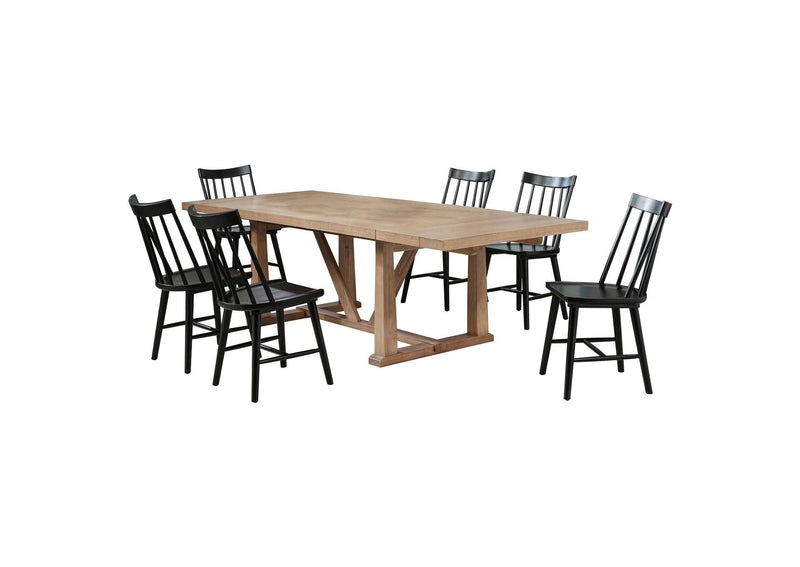 108541-S7B Middleton 7-piece Extension Leaf Dining Set Brown and Black