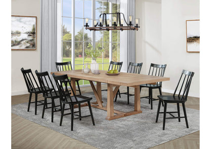 108541-S9B Middleton 9-piece Extension Leaf Dining Set Brown and Black