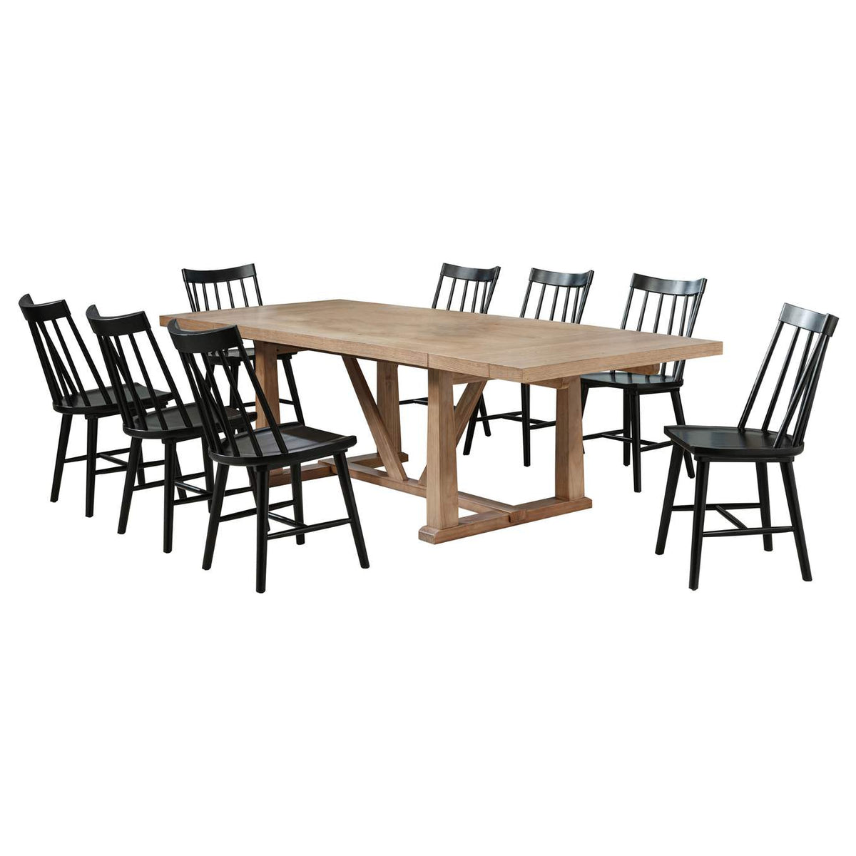 108541-S9B Middleton 9-piece Extension Leaf Dining Set Brown and Black