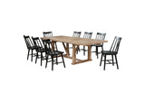 108541-S9B Middleton 9-piece Extension Leaf Dining Set Brown and Black