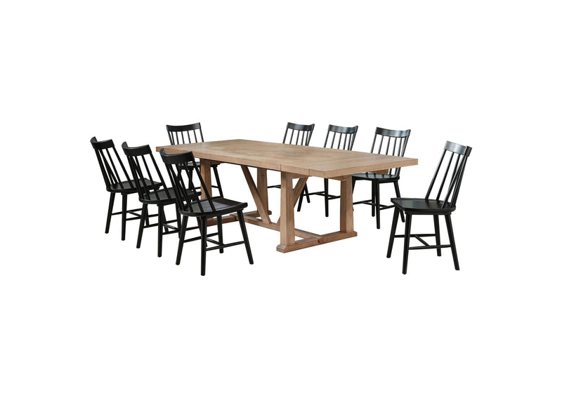 108541-S9B Middleton 9-piece Extension Leaf Dining Set Brown and Black