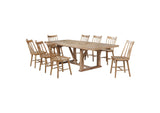 108541-S9N Middleton 9-piece Extension Leaf Dining Set Natural Brown