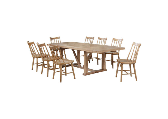 108541-S9N Middleton 9-piece Extension Leaf Dining Set Natural Brown