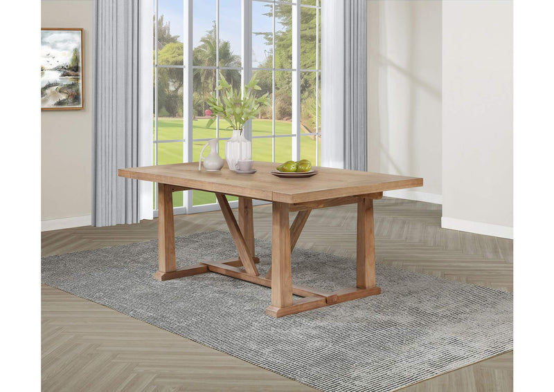 108541 Middleton 106-inch Extension Leaf Dining Table Natural Brown