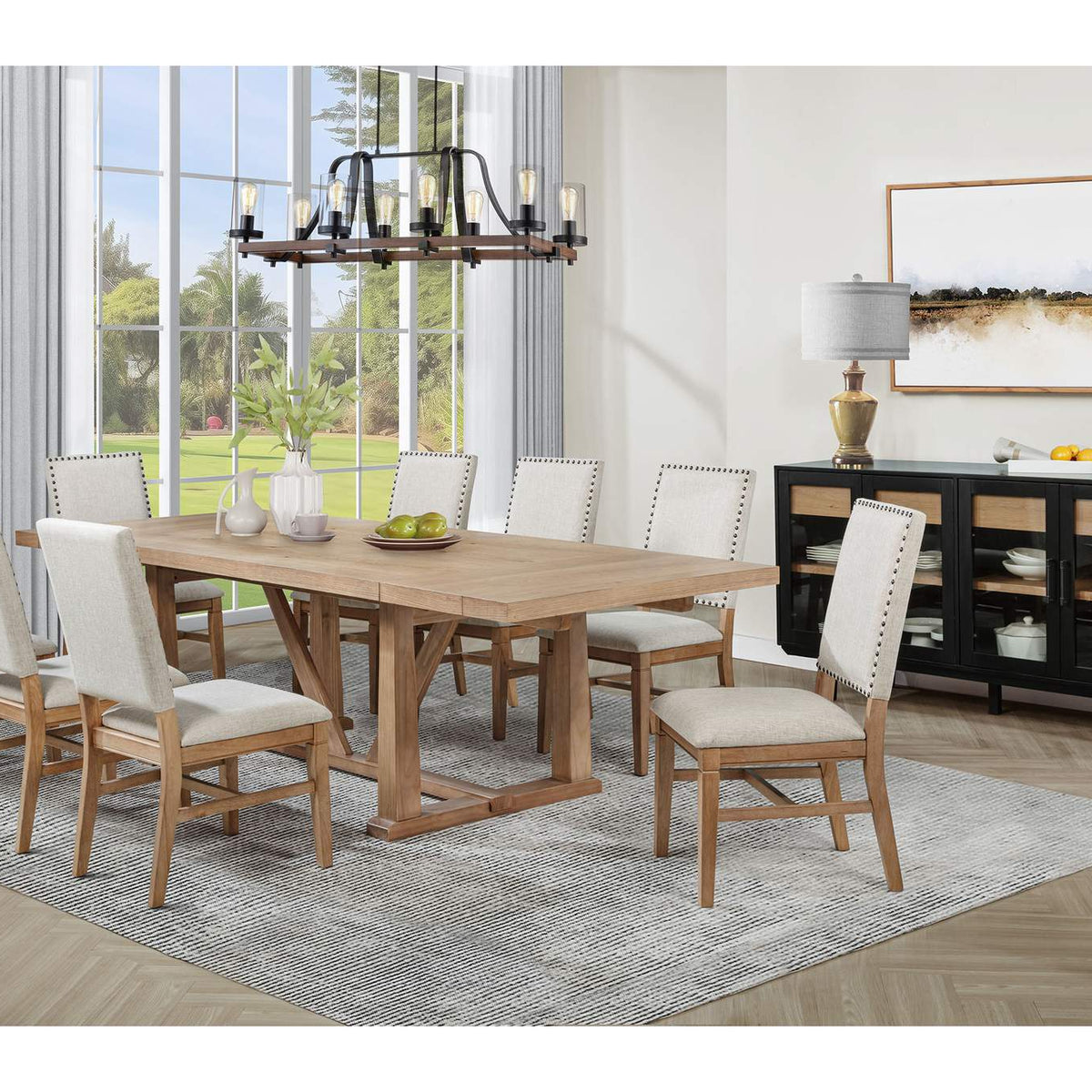 108541 Middleton 106-inch Extension Leaf Dining Table Natural Brown