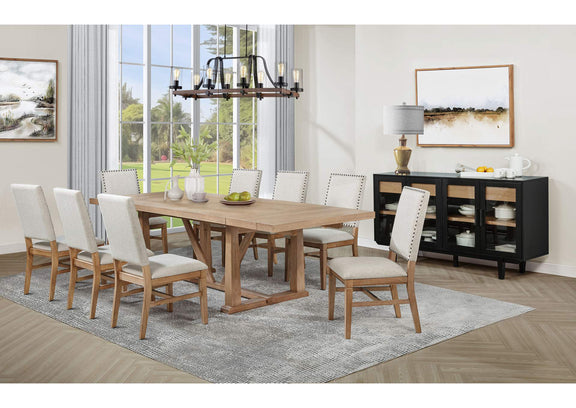 108541 Middleton 106-inch Extension Leaf Dining Table Natural Brown