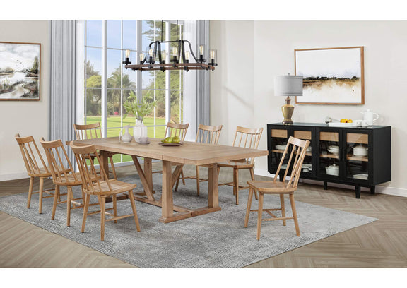 108541 Middleton 106-inch Extension Leaf Dining Table Natural Brown