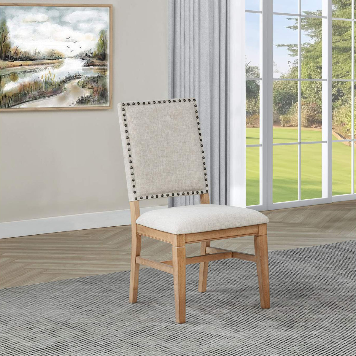 108542 Middleton Upholstered Dining Side Chair Beige (Set of 2)
